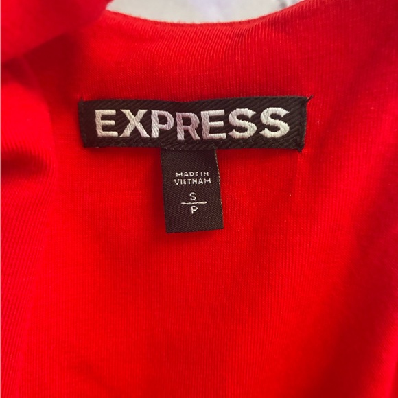 Express Women’s Fire Engine Red Asymmetrical BodyCon Tank Midi Dress Size Small - Picture 5 of 7